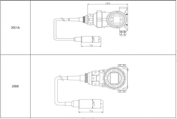 LCD BH93420-III Διαχωρισμός τύπου Διαβιβαστή επιπέδου νερού RS485 Διαβιβαστή στατικής πίεσης 3