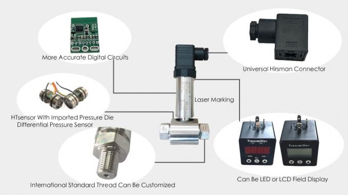 4-20ma Διαφορετικός μεταδότης πίεσης LCD οθόνη 24vdc Dpt επίπεδο μεταδότης 1